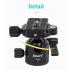 JMARY KT325-NB30 1.6m Aluminum Alloy Cell Phone Tripod Stand for SLR, Action Camera Rotating Portable Tripod Holder - Black